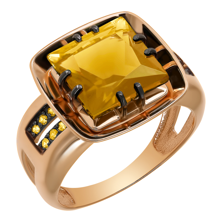 Кольцо, золото, цитрин, кл4066-6-01